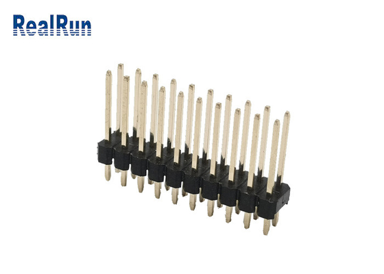 ODM OEM Mm 해더 커넥터 PA6T 2 열 곧은 핀 말레 2.54명