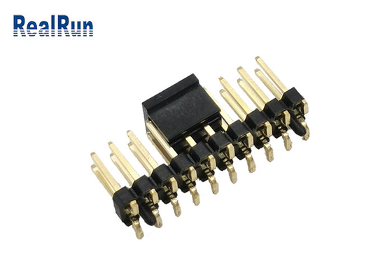 2.54 Mm 해더 커넥터 PA6T 2 열 SMD 사각 핀 메일플러그를 검게하세요