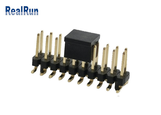 2.54 Mm 해더 커넥터 PA6T 2 열 SMD 사각 핀 메일플러그를 검게하세요