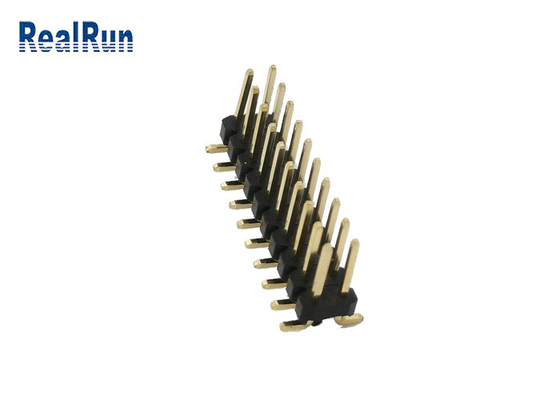 2.54 Mm 해더 커넥터 PA6T 2 열 SMD 사각 핀 메일플러그를 검게하세요
