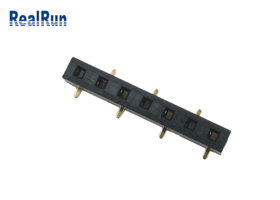 SMD 해더 커넥터를 탑재하는 2.54 밀리미터 단일 열 PCB 연결기 금 도금법 7 핀 표면