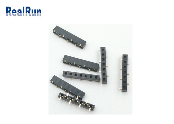 SMD 해더 커넥터를 탑재하는 2.54 밀리미터 단일 열 PCB 연결기 금 도금법 7 핀 표면