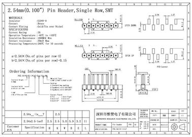 PA6T SMT 핀 헤더 커넥터 DC 500V 스루홀 UL 94V-0