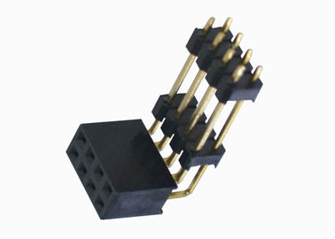 2.54mm 정각 여성 우두머리 이중 줄 핀 커넥터 3 플라스틱
