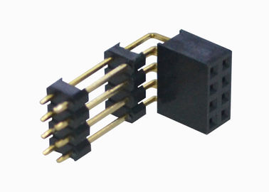 2.54mm 정각 여성 우두머리 이중 줄 핀 커넥터 3 플라스틱