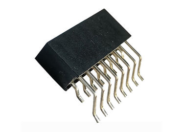 두 배 줄 수평한을 가진 여성 우두머리 연결관 2.54mm SMT 유형 16 핀