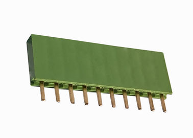 똑바른 두 배 줄 우두머리 연결관 녹색 2.54 Mm 여성 우두머리 10 핀
