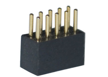 똑바른 까만 둥근 여성 핀 우두머리 연결관 1.27mm 이중 줄 180 도