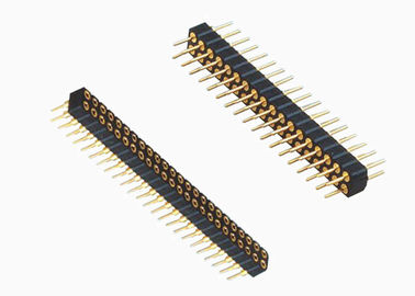 똑바른 까만 여성 핀 우두머리 연결관은 2.54 Mm 줄 180도 이중으로 합니다