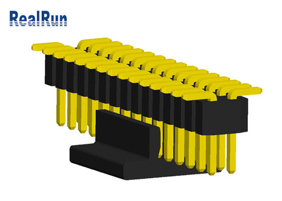 SMT 0.75A 1.0 밀리미터는 PA6T UL94V-0 이원적 가로열 핀헤더를 던집니다