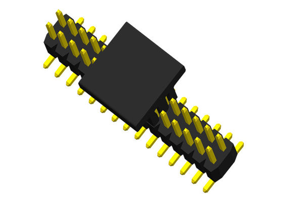 SMT 0.75A 1.0 밀리미터는 PA6T UL94V-0 이원적 가로열 핀헤더를 던집니다