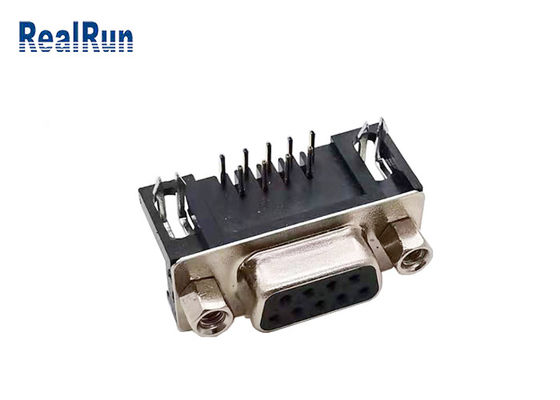 금 도금된 D서브 커넥터 직각 형태 소켓 VGA DR 9 연결기