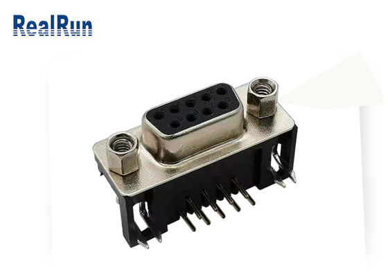 금 도금된 D서브 커넥터 직각 형태 소켓 VGA DR 9 연결기