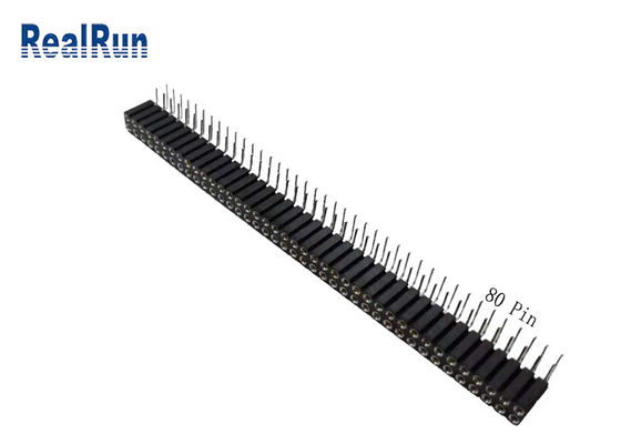 UL94V-0 2.54mm 라운드 암 핀 헤더 직각 80 핀 SGS