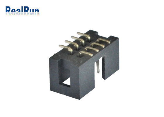 수직 PCB 2.54 밀리미터 SMT 박스 헤더 2*4 8 핀은 땜납 PA6T를 기계화했습니다