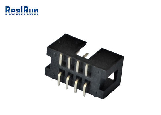 수직 PCB 2.54 밀리미터 SMT 박스 헤더 2*4 8 핀은 땜납 PA6T를 기계화했습니다
