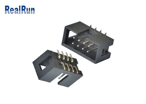 수직 PCB 2.54 밀리미터 SMT 박스 헤더 2*4 8 핀은 땜납 PA6T를 기계화했습니다