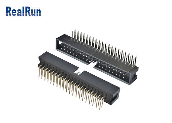 수직 PCB 2.54 밀리미터 SMT 박스 헤더 2*4 8 핀은 땜납 PA6T를 기계화했습니다