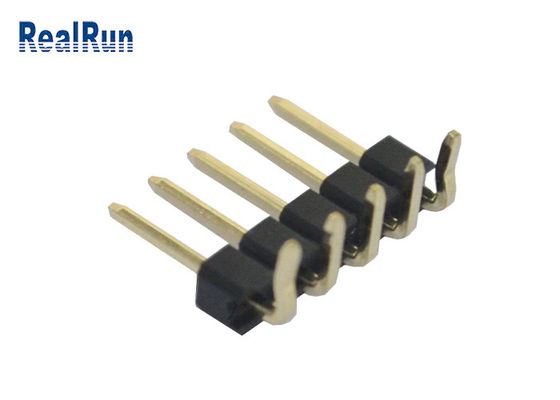 3A 5P PA6T PBT LCP SMT 핀 헤더 2.54mm 단일 행 직각 UL94V-0