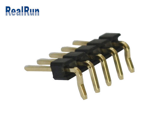 3A 5P PA6T PBT LCP SMT 핀 헤더 2.54mm 단일 행 직각 UL94V-0