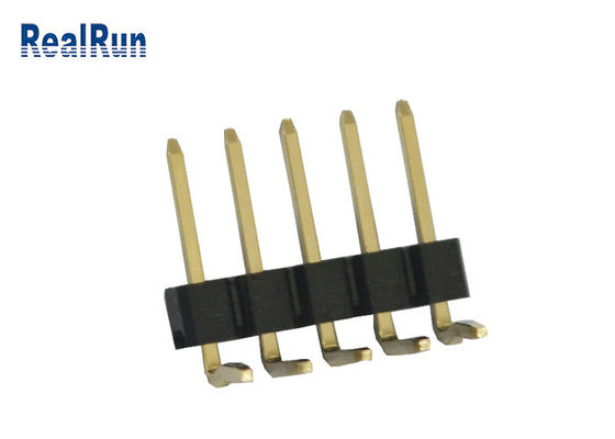 3A 5P PA6T PBT LCP SMT 핀 헤더 2.54mm 단일 행 직각 UL94V-0