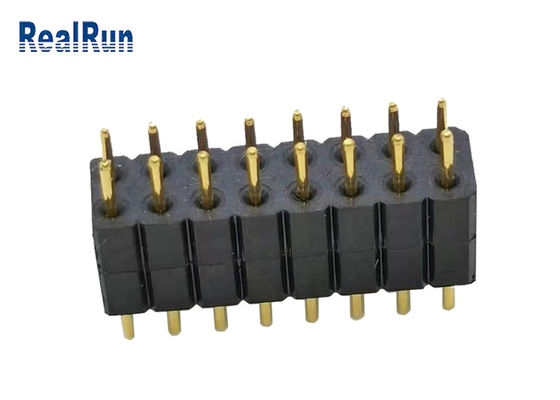 2.0mm LCP PBT PA6T 라운드 핀 헤더 딥 커넥터 16P 두 배 줄 PPS