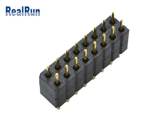 2.0mm LCP PBT PA6T 라운드 핀 헤더 딥 커넥터 16P 두 배 줄 PPS