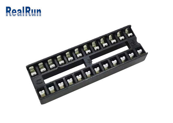 1000VAC 2.54mm IC 소켓 커넥터 24P 헤더 사각 구멍 PBT UL94V-0