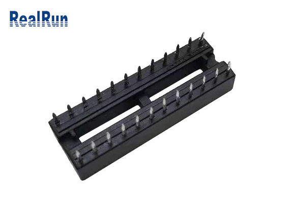 1000VAC 2.54mm IC 소켓 커넥터 24P 헤더 사각 구멍 PBT UL94V-0