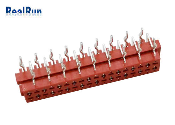 RoHS는 귀 없는 빨간 1.27 Mm Idc 연결관 소켓 여성 18P 90° 굴곡 삽입을 통과합니다