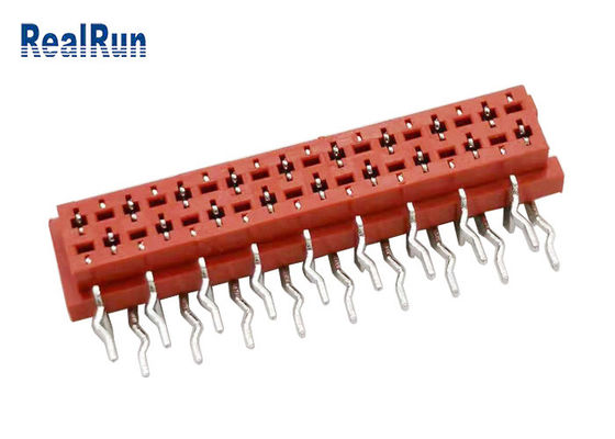 RoHS는 귀 없는 빨간 1.27 Mm Idc 연결관 소켓 여성 18P 90° 굴곡 삽입을 통과합니다