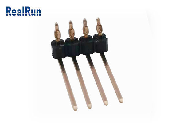 PA6T 4P 단일 행 핀 헤더 90° 벤드 UL94V-0 프레스 핏 PCB THT 커넥터