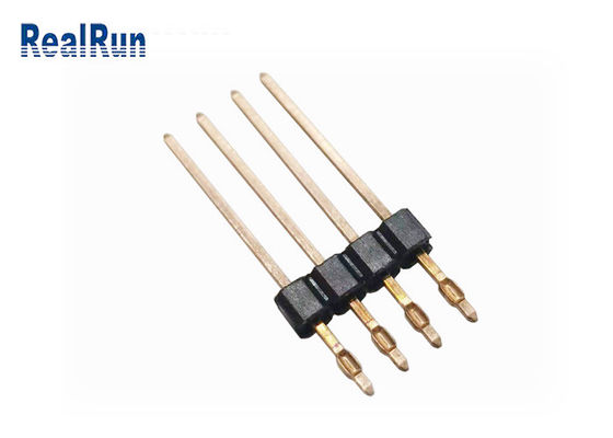 PA6T 황동 PBT LCP 프레스 맞춤 Pcb 핀 헤더 2.54mm 스트레이트 DIP 수 헤더 커넥터