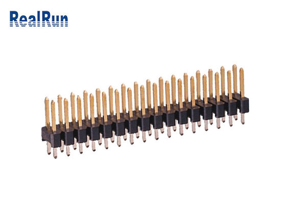 황동 PA6T 180° 스트레이트 핀 헤더 커넥터 2.54mm UL94V-0 이중 행