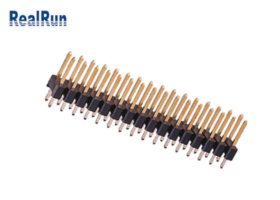 황동 PA6T 180° 스트레이트 핀 헤더 커넥터 2.54mm UL94V-0 이중 행