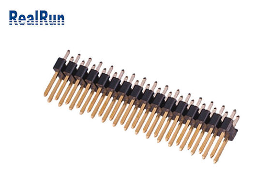 황동 PA6T 180° 스트레이트 핀 헤더 커넥터 2.54mm UL94V-0 이중 행