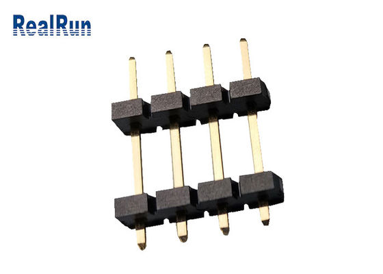 PBT LCP 황동 핀 헤더 커넥터 1*4P 이중 행 헤더 커넥터 UL94V-0