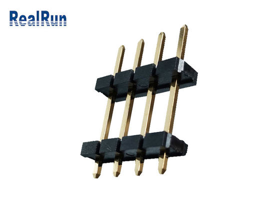 PBT LCP 황동 핀 헤더 커넥터 1*4P 이중 행 헤더 커넥터 UL94V-0