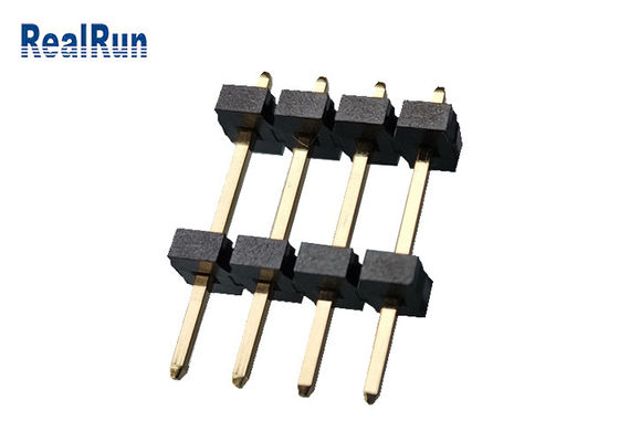 PBT LCP 황동 핀 헤더 커넥터 1*4P 이중 행 헤더 커넥터 UL94V-0