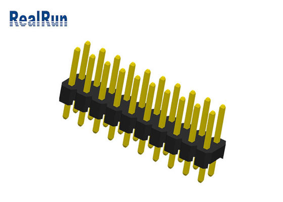 PBT PA6T 20P 이중 행 딥 핀 헤더 남성 황동 Pcb 3.0A 황동