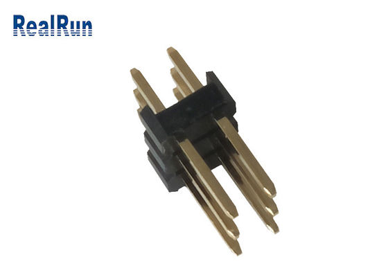 3.0A 6P 남성 DIP 핀 헤더 블랙 PA6T 황동 2.54mm 피치 더블 스트레이트