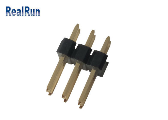 3.0A 6P 남성 DIP 핀 헤더 블랙 PA6T 황동 2.54mm 피치 더블 스트레이트