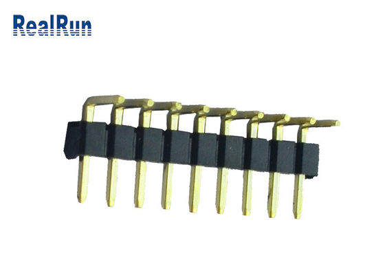 9P 플라스틱 90도 PCB 헤더 커넥터 Ni에 황동 PBT Au