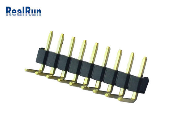9P 플라스틱 90도 PCB 헤더 커넥터 Ni에 황동 PBT Au