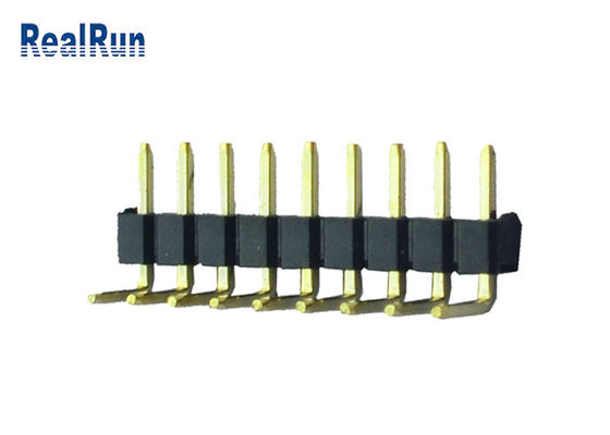 9P 플라스틱 90도 PCB 헤더 커넥터 Ni에 황동 PBT Au