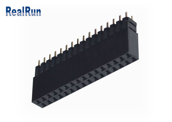 VCD 0.1&quot; DC500V Pcb 암 헤더 이중 행 32P Golded PA6T
