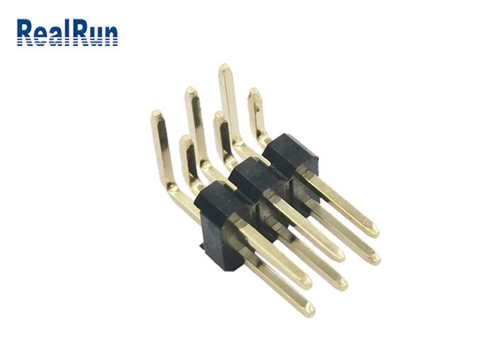 PBT PA6T PCB 핀 우두머리 연결관 정각 H2.5 금 도금 IATF 16949