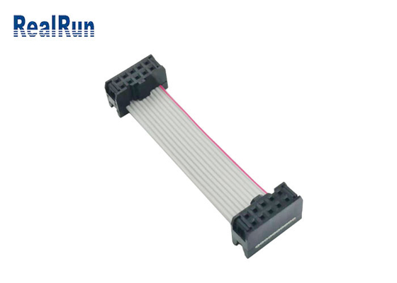 PCB 널을 위한 2×5 우두머리 IDC 평면 케이블 ISO9001 2.54mm 피치 PA6T