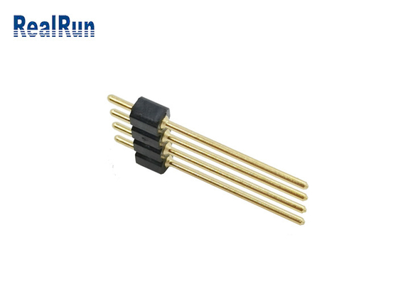 2.54 밀리미터 라운드 암핀 헤더 4 핀 금은 H3.0 곧PCB 하락 땜납을 도금처리했습니다