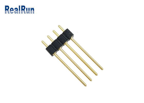 2.54 밀리미터 라운드 암핀 헤더 4 핀 금은 H3.0 곧PCB 하락 땜납을 도금처리했습니다